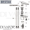 Bristan Claret Basin Mixer without Waste Bathroom Tap Spares